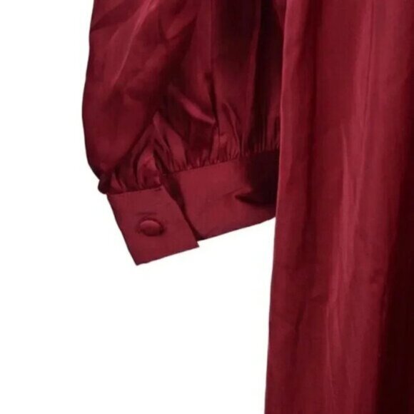 NWT Fashion Nova Mansion Dinner Party Satin  Gown Wine Burgundy Maxi Dress XS - Picture 7 of 11